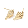 Brass Micro Pave Cubic Zirconia Stud Earring Findings KK-Z094-13G-2
