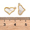 Ion Plating(IP) 304 Stainless Steel Pave Natural Shell Charms STAS-Z100-01G-03-3