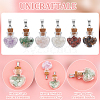 12Pcs 6 Styles Natural Mixed Gemstone Chip Heart Glass Bottle Pendants PALLOY-UN00001-4