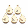 Brass Micro Pave Clear Cubic Zirconia Pendants KK-Q277-042-NF-1