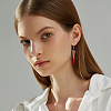 6 Pair 6 Style Resin & Wood Dangle Earrings with Iron Pins EJEW-AB00036-6