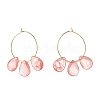 Gemstone Teardrop Beaded Hoop Earrings for Women EJEW-JE04787-5