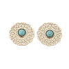 Brass Synthetic Turquoise Cabochons KK-Z088-06G-1