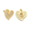 Rack Plating Brass Micro Pave Clear Cubic Zirconia Stud Earrings for Women EJEW-C125-04G-4