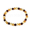 Natural Amber Beaded Stretch Bracelets BJEW-N041-04C-02-1