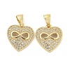 Brass Micro Pave Clear Cubic Zirconia Pendants ZIRC-P113-07E-G-1