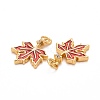 Autumn Theme Brass Cubic Zirconia Charms KK-P216-06MG-02-3