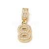 Brass Clear Cubic Zirconia European Dangle Charms KK-R003-01G-08-2