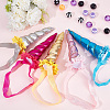 5Pcs 5 Colors Cloth Unicorn Horn Headbands for Kids OHAR-DR0001-01-5