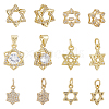 12Pcs 6 Styles Brass Micro Pave Cubic Zirconia Pendants KK-HY0004-49-1