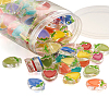 Craftdady 100Pcs 10 Colors Transparent Enamel Acrylic Beads TACR-CD0001-07-13