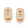 Brass Micro Pave Clear Cubic Zirconia Beads KK-T071-17G-B-1