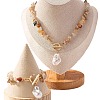 Alloy & Natural Gemstone Chips Beaded Necklaces & Beaded Bracelets Sets FS-WGA97E1-01-5