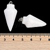 Natural White Jade Gemstone Pointed Pendants G-K384-01P-09-3