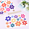 PVC Daisy Flower Picture Stickers STIC-WH0004-21-3