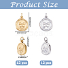 24Pcs 2 Colors 304 Stainless Steel Pendants STAS-HS0001-90A-2