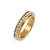 304 Stainless Steel Rhinestone Rotating Finger Rings RJEW-A074-01B-G-5