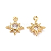 Brass Glass Charms KK-A179-10G-1