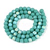 Frosted Opaque Glass Beads Strands GLAA-T032-P6mm-MBB12A-2