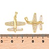 Brass Micro Pave Clear Cubic Zirconia Pendants KK-G549-18D-G-3