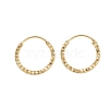 Brass Textured Hoop Earrings EJEW-F378-03C-G-2