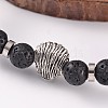 Natural Lava Rock Stretch Bracelets BJEW-JB02183-03-3