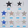  20Pcs 10 Style Rhinestone Star Cloth Iron On/Sew On Patches DIY-NB0006-05-5