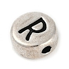 925 Sterling Silver Flat Round with Letter Beads LS-STER-G044-01AS-R-2