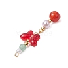 Natural Carnelian and Glass Pendants PALLOY-JF03192-08-4