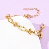 304 Stainless Steel Knot Link Chain Bracelets BJEW-F536-06G-5