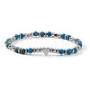 Dyed Natural Blue Imperial Jasper Round Beaded Stretch Bracelets LS-EV1340-3-1