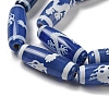 Blue Tibetan Style dZi Beads Strands TDZI-NH0001-B06-01-4