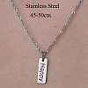 Non-Tarnish 201 Stainless Steel Word Happy Pendant Necklace NJEW-OY001-38-3