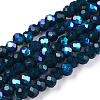 Electroplate Opaque Solid Color Glass Beads Strands EGLA-A034-P2mm-L07-1