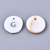 Natural Freshwater Shell Pendants SHEL-Q018-01A-G-P-2