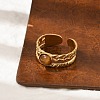 Natural Tiger Eye Finger Rings RJEW-K290-07G-5