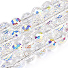 Transparent Electroplate Glass Bead Strands EGLA-TAC0003-04L-1