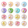 30Pcs 2 Styles Printed Transparent & Opaque Acrylic Beads MACR-TA0003-01-2
