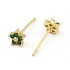 Cubic Zirconia Flower Stud Earrings EJEW-C035-15G-3