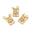 Rack Plating Brass Micro Pave Cubic Zirconia Pendants KK-E281-17G-2