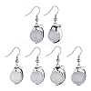 Natural Quartz Crystal Dolphin Dangle Earrings with Crystal Rhinestone EJEW-A092-20P-01-1