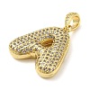 Brass Micro Pave Cubic Zirconia Pendants KK-E061-03G-01-2