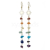 Chakra Theme Natural & Synthetic Mixed Gemstone Chip Beaded Tassel Earrings EJEW-JE05452-02-1