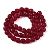 Frosted Natural White Jade Beads Strands G-T138-8mm-209B-2