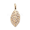 Rack Plating Brass Micro Pave Clear Cubic Zirconia Pendants KK-B056-02KCG-1