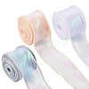  3 Rolls 3 Colors Flat Rainbow Color Organza Ribbon OCOR-TA0001-47-2