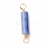 Dyed & Heated Natural Blue Aventurine Connector Charms PALLOY-JF01454-01-3