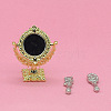 Miniature Retro Emboessed Alloy Makeup Mirrors MIMO-PW0001-010C-1