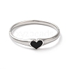 Heart 304 Stainless Steel Pave Shell Hinged Bangles for Women BJEW-I315-21P-02-2