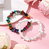 2Pcs Natural Shell Chips Beads Stretch Bracelets BJEW-JB11244-1